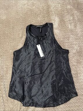 Koral Black Textured Sleeveless Tank